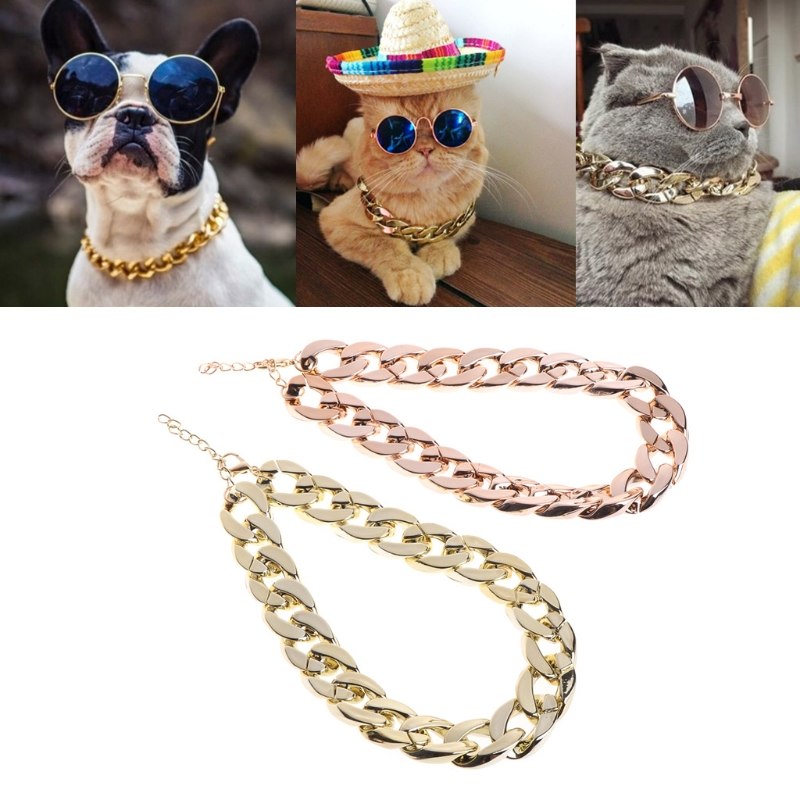 Pet Accessories French Bulldog Gold Chain Necklace